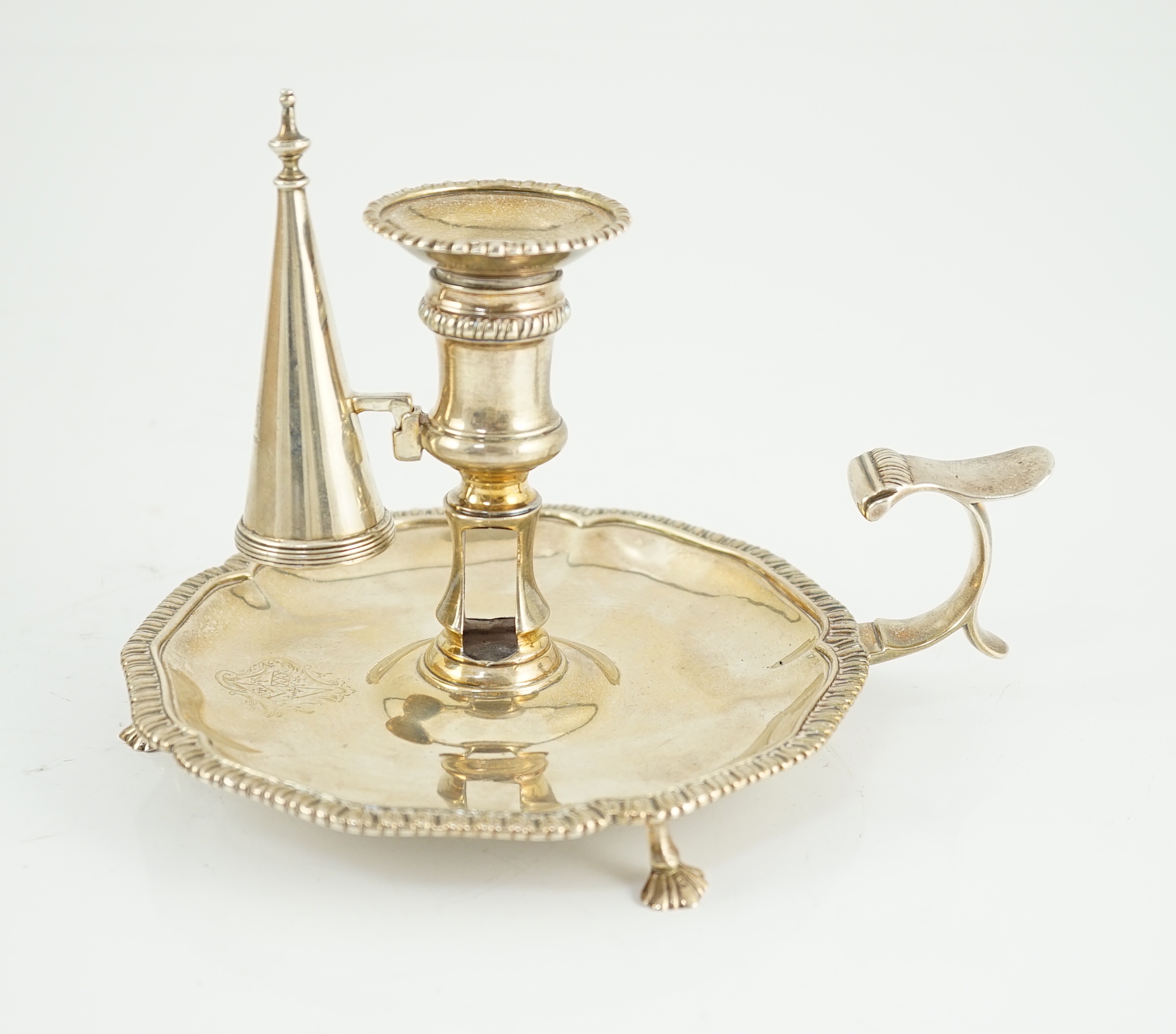 An early George III silver chamberstick, by Ebenezer Coker